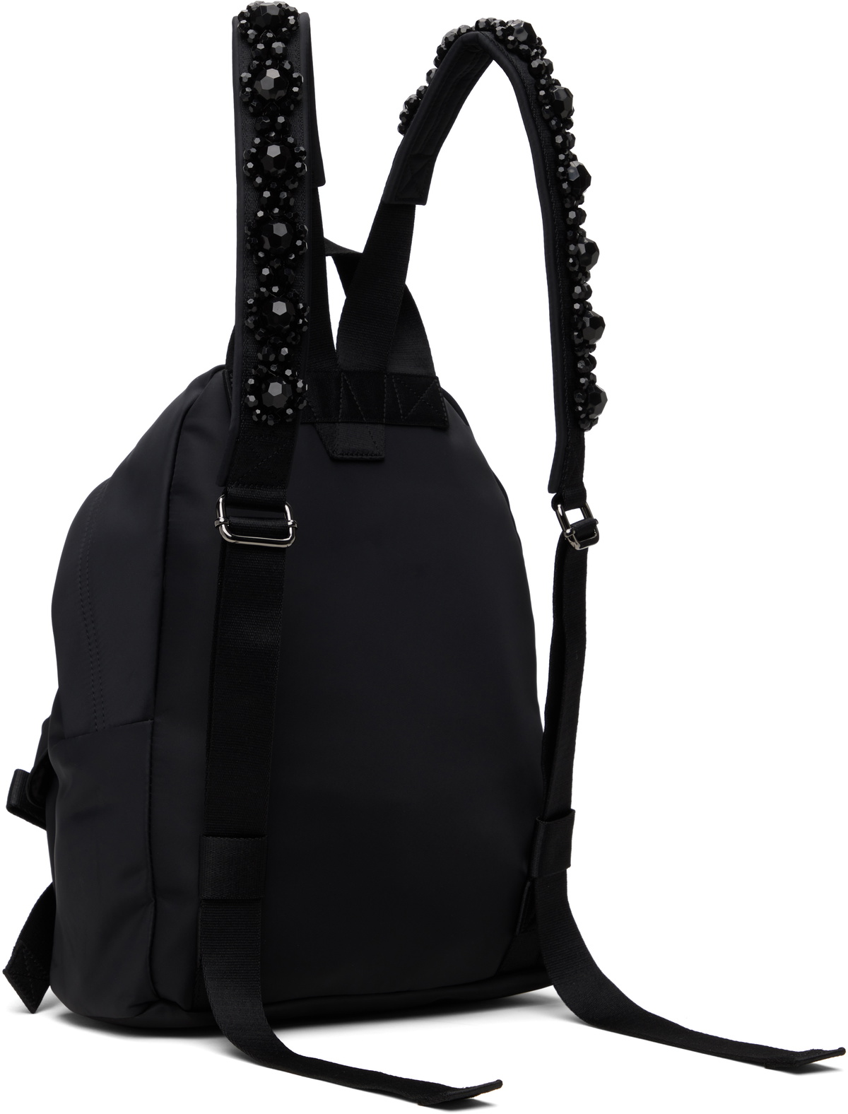 Simone Rocha Black Beaded Utility Bow Backpack