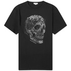 Alexander McQueen Men's Crystal Skull Print T-Shirt in Black/White