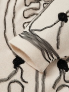 BODE - Winter Garden Tulle-Appliquéd Cashmere Cardigan - Neutrals