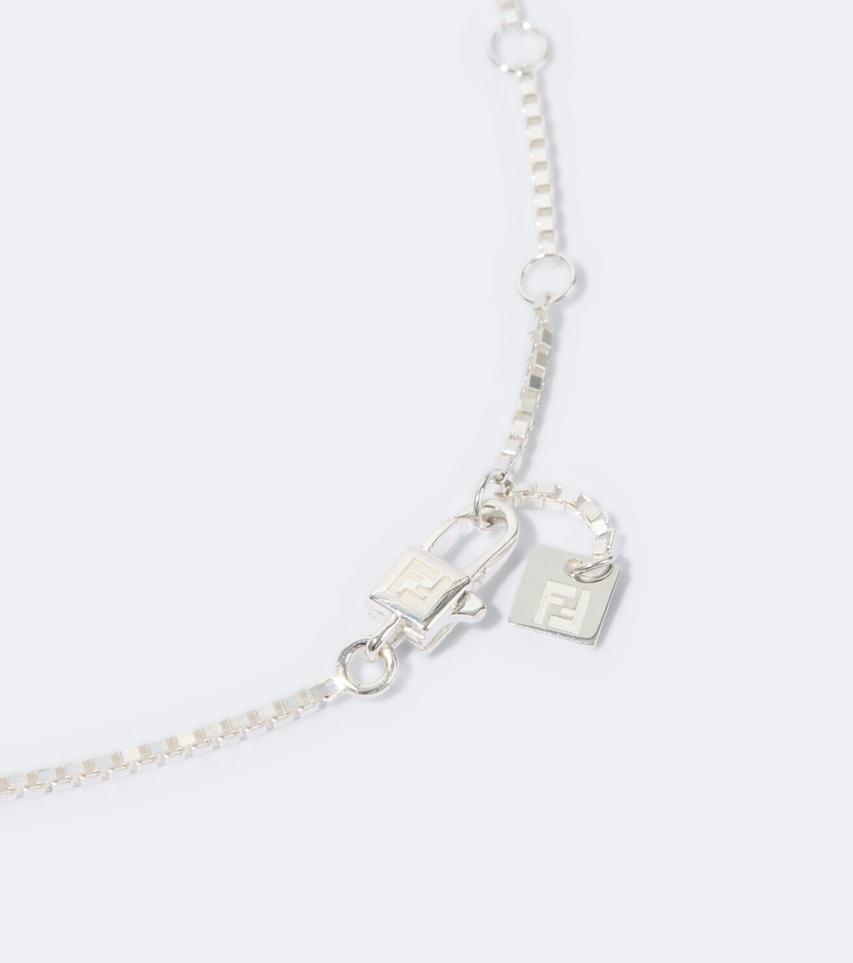 Fendi FF sterling silver pendant necklace