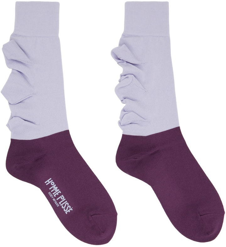 Photo: HOMME PLISSÉ ISSEY MIYAKE Purple Flower Socks