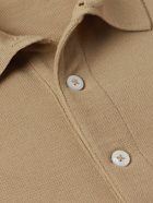 Ralph Lauren Purple label - Slim-Fit Logo-Embroidered Wool-Piqué Polo Shirt - Neutrals