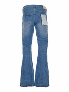 Purple Brand Blue Flared Jeans With Crinkled Effect In Stretch Cotton Denim Man
