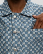 Misbhv Jacquard Monogram Canvas Trucker Jacket Blue - Mens - Denim Jackets|Overshirts