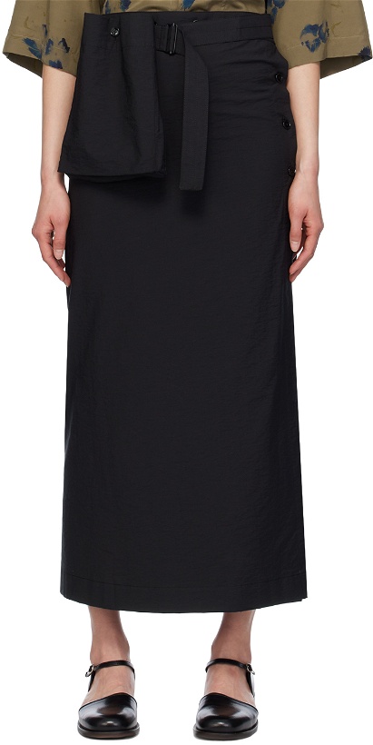 Photo: LEMAIRE Black Wrap Midi Skirt