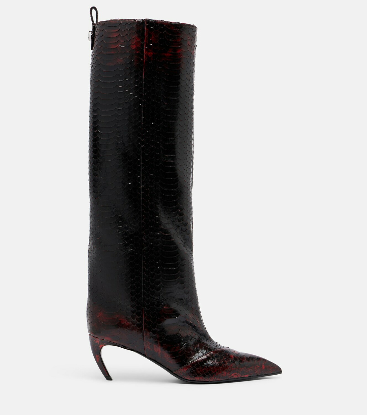 The Attico Lea snake-effect leather knee-high boots