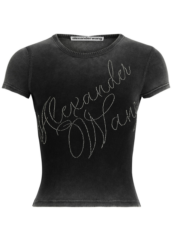 Photo: Alexander Wang Logo-embellished Cotton T-shirt Black