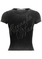 Alexander Wang Logo-embellished Cotton T-shirt Black