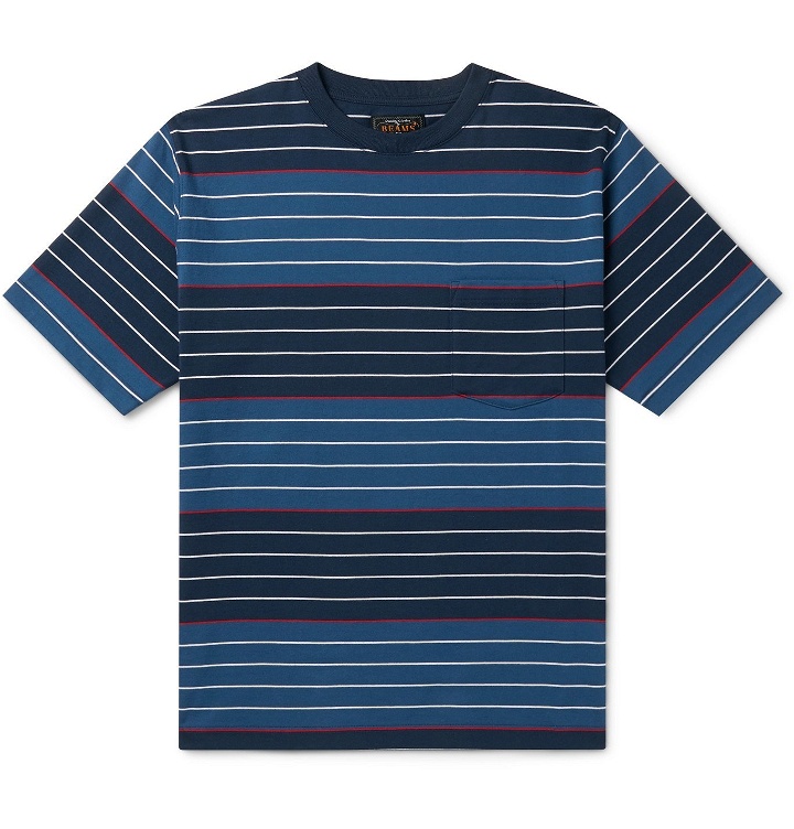 Photo: Beams Plus - Striped Cotton-Jersey T-Shirt - Blue