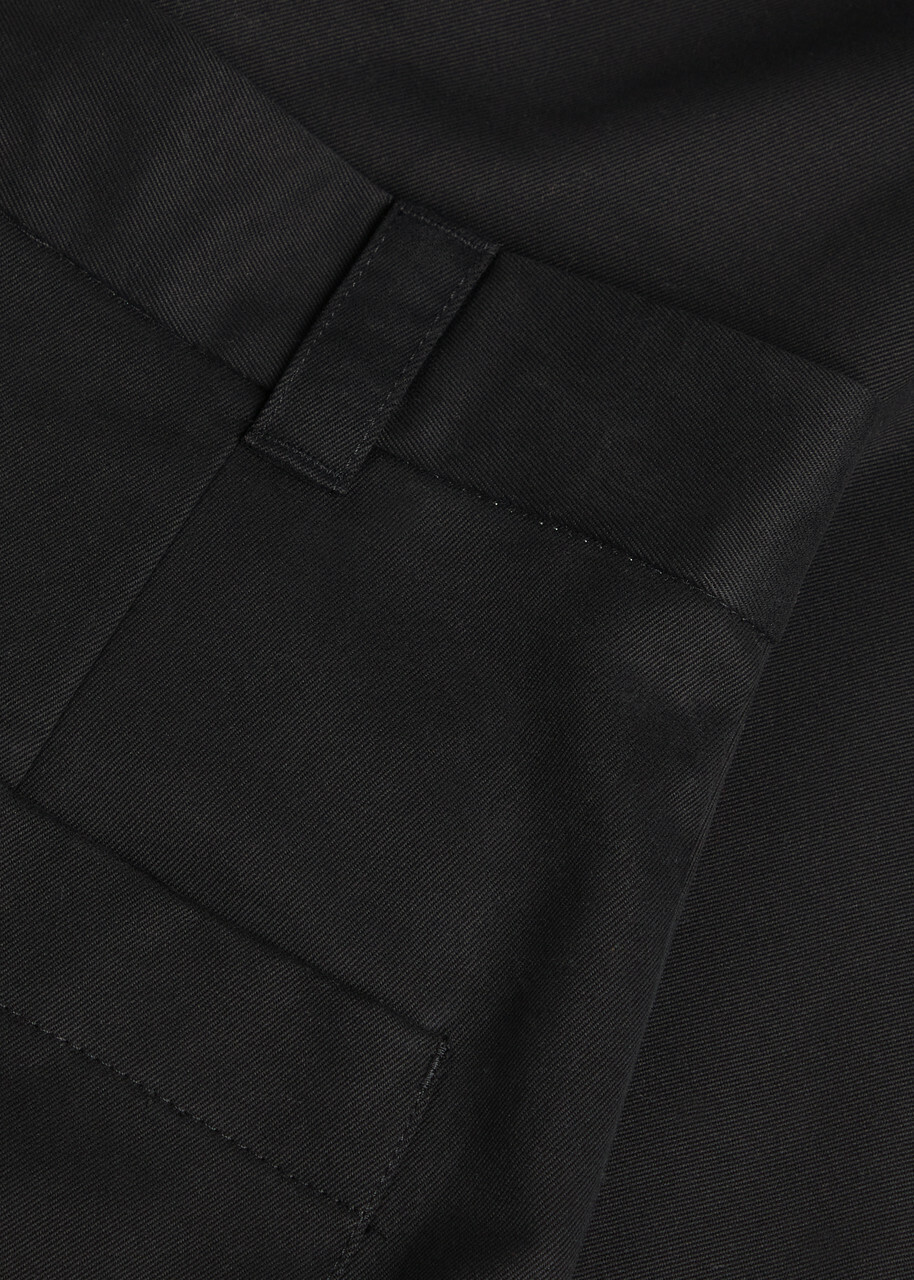 Studio Nicholson Peached Pleated Wide-leg Cotton-twill Trousers Black