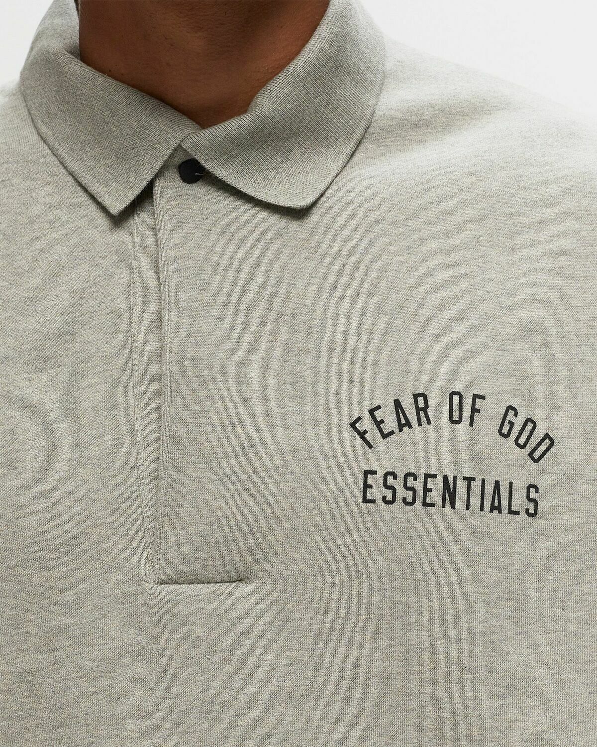 Fear Of God Essentials Fleece Polo Grey Polos Fear Of God Essentials