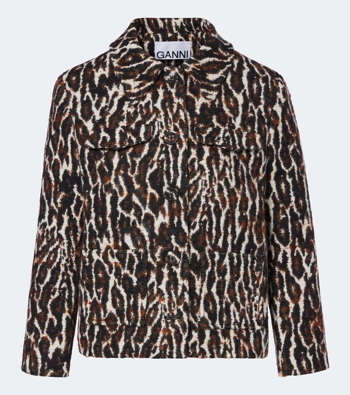 Ganni Leopard-print jacquard jacket