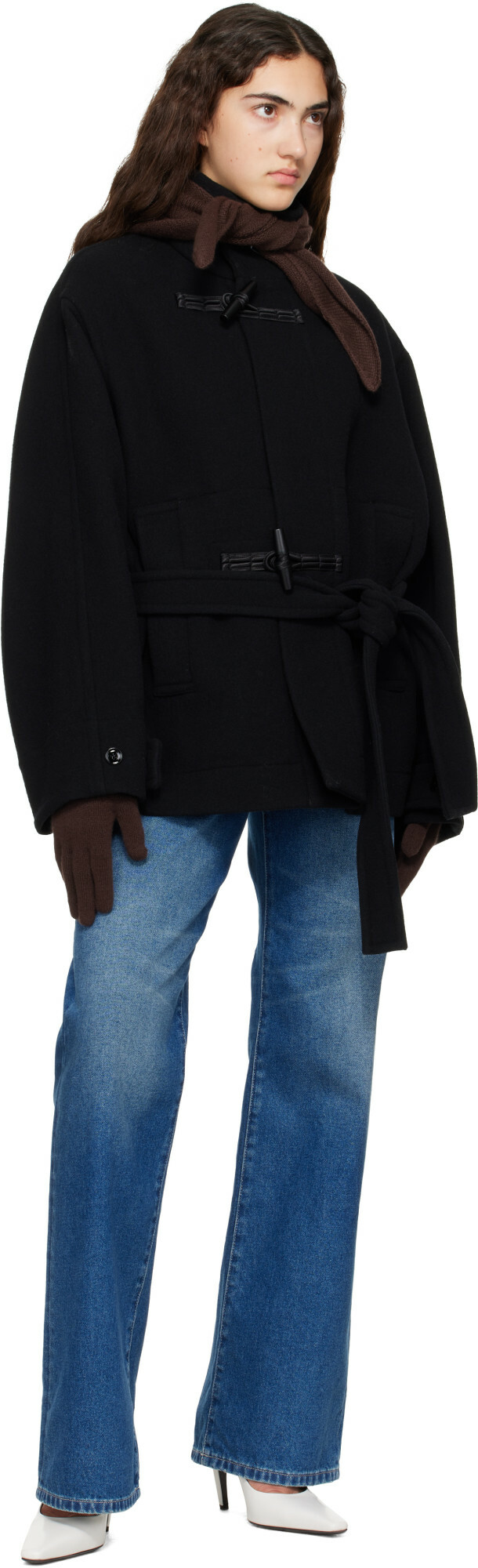 Yves Salomon Brown Bandana Scarf