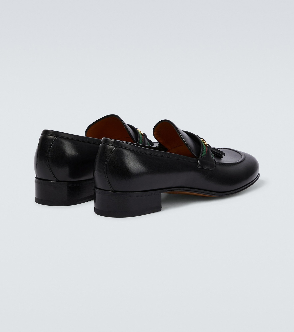 Gucci Black Leather Tassel Loafers Authentic Men main image 4