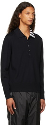 Thom Browne Navy 4-Bar Button-Up Sweater