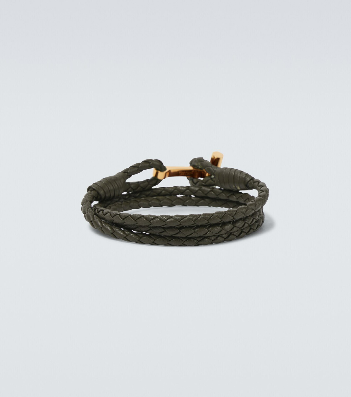 Tom Ford T braided leather bracelet