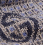 GUCCI - Wool-Blend Jacquard Socks - Blue
