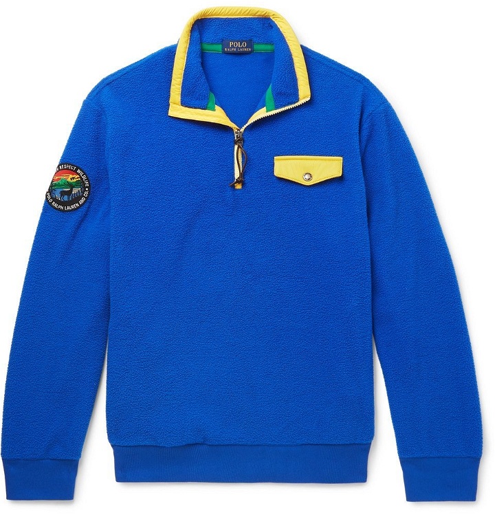 Photo: Polo Ralph Lauren - Contrast-Trimmed Fleece Half-Zip Sweatshirt - Men - Royal blue