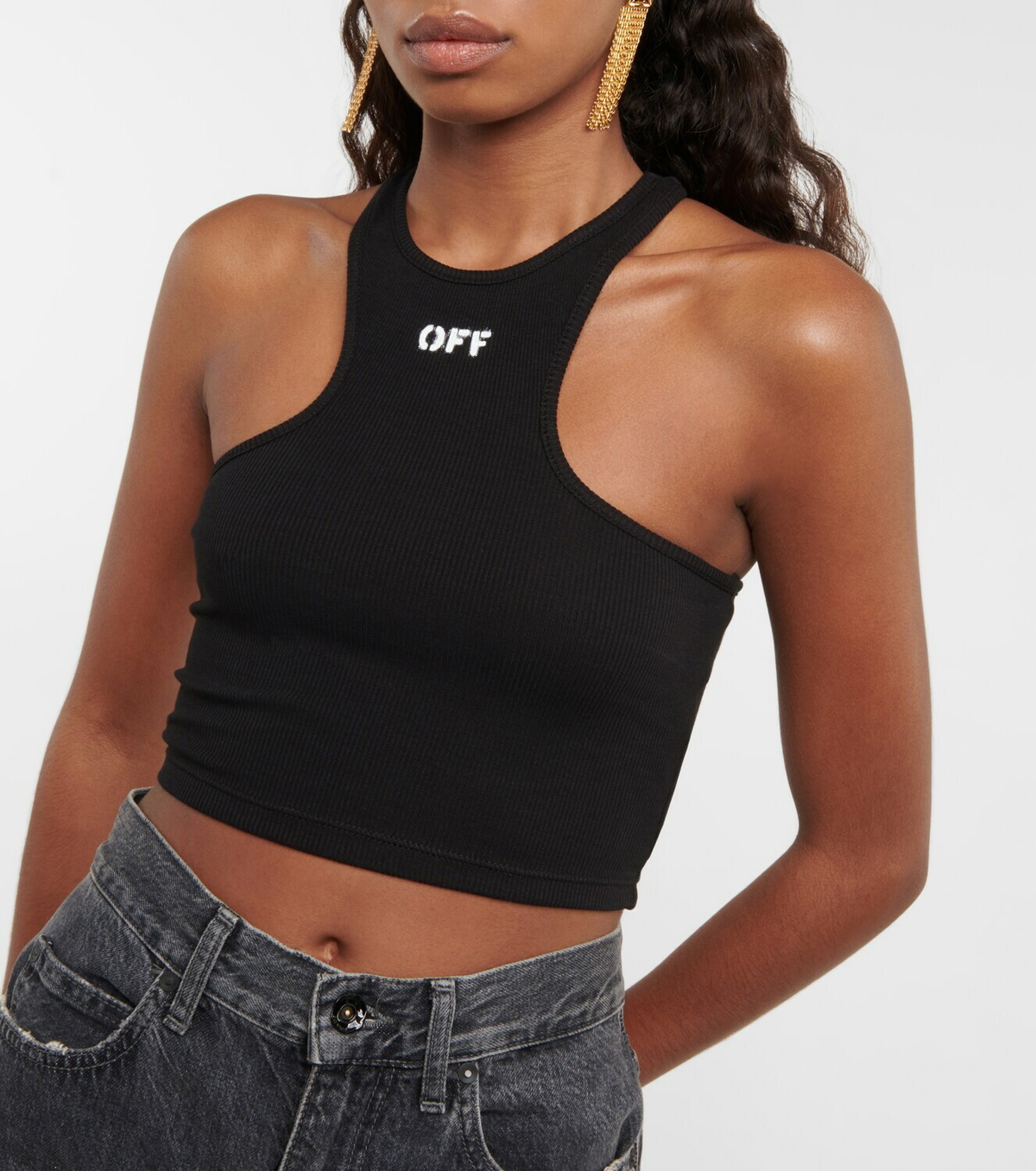 Off-White - Logo cotton-blend crop top Off-White