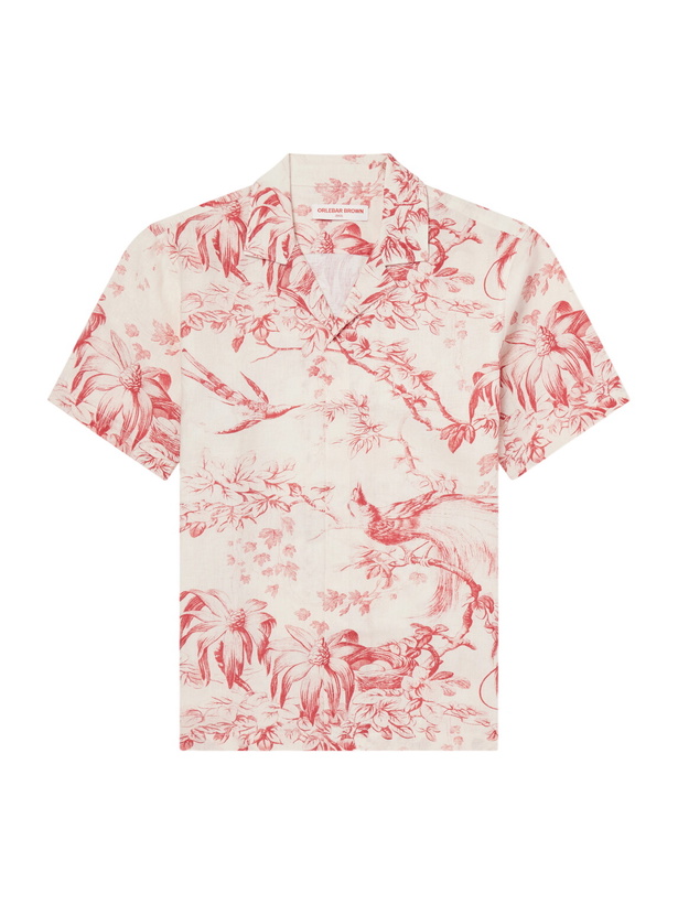 Photo: Orlebar Brown - Maitan Camp-Collar Printed Linen Shirt - Red