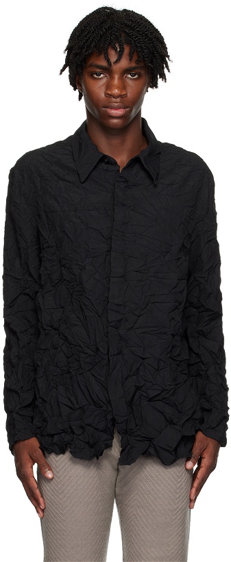 Photo: ATTACHMENT Black Wrinkled Shirt