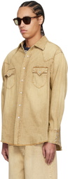 Carter Young Beige Western Denim Shirt