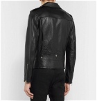 SAINT LAURENT - Slim-Fit Textured-Leather Biker Jacket - Black