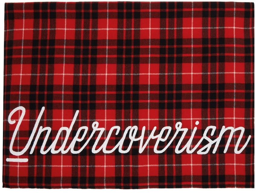 Undercoverism Red Check Logo Scarf