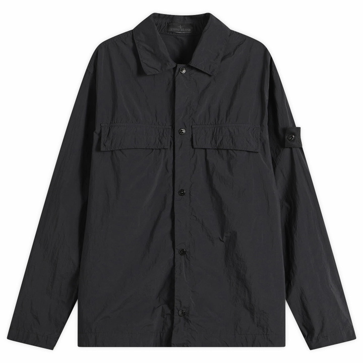 Photo: Stone Island Men's Ghost Nylon Smerigliato Shirt Jacket in Black