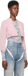 We11done Pink Patch Pocket Cardigan