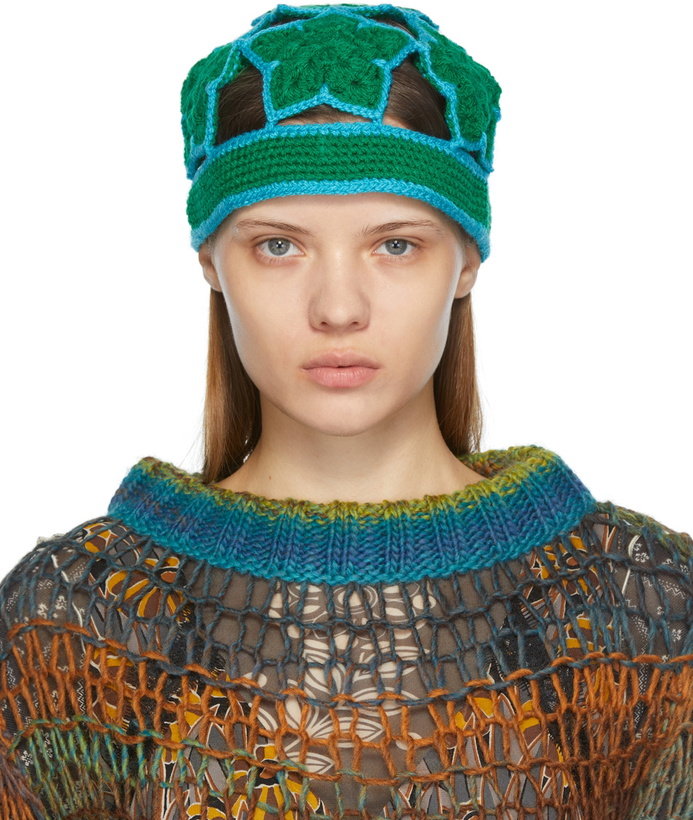 Photo: Anna Sui Green Crochet Star Beanie