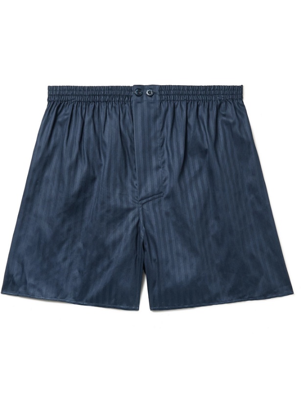 Photo: ZIMMERLI - Cotton-Jacquard Boxer Shorts - Blue - S
