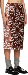 Meryll Rogge Brown Floral Midi Skirt