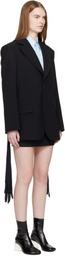 MM6 Maison Margiela Black Wool-Blend Blazer