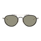 Thom Browne Black and Gold Round TBS815 Sunglasses
