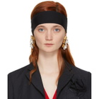Miu Miu Black Crystal Logo Headband