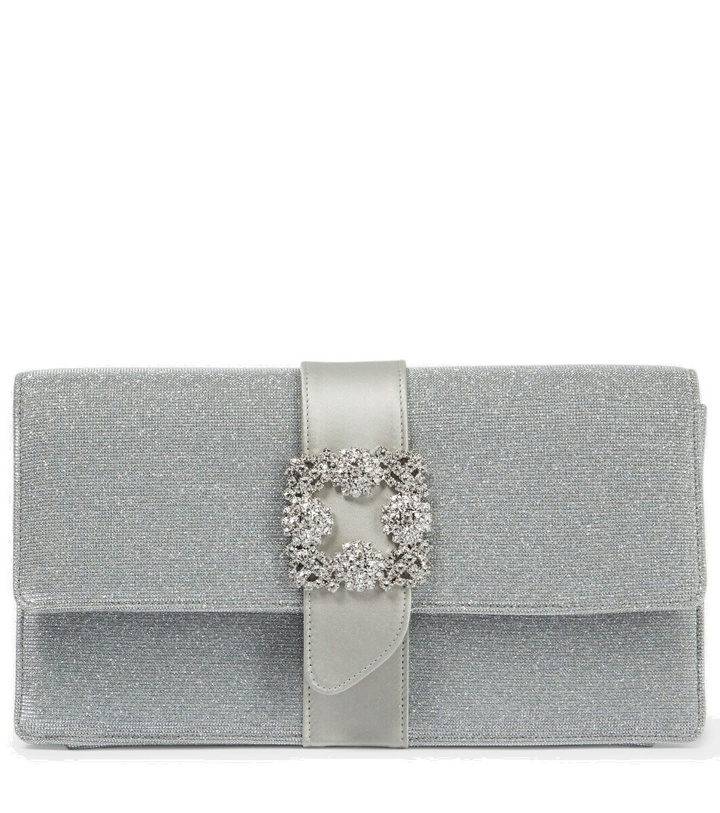 Photo: Manolo Blahnik Capri Glitter embellished clutch