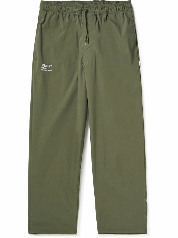 Photo: WTAPS - Seagull Logo-Embroidered Ripstop Drawstring Trousers - Green