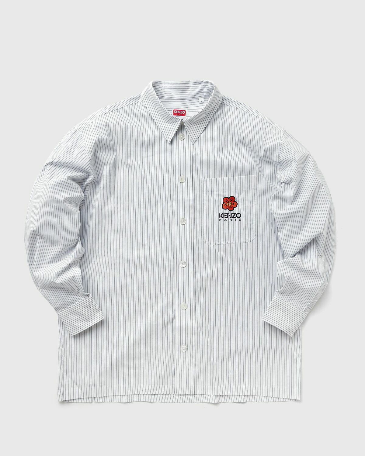 Kenzo Boke Flower Crest Stripe Shirt White Longsleeves Kenzo