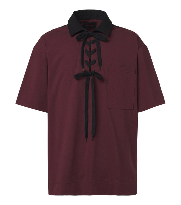 Photo: Simone Rocha Lace-up cotton polo shirt