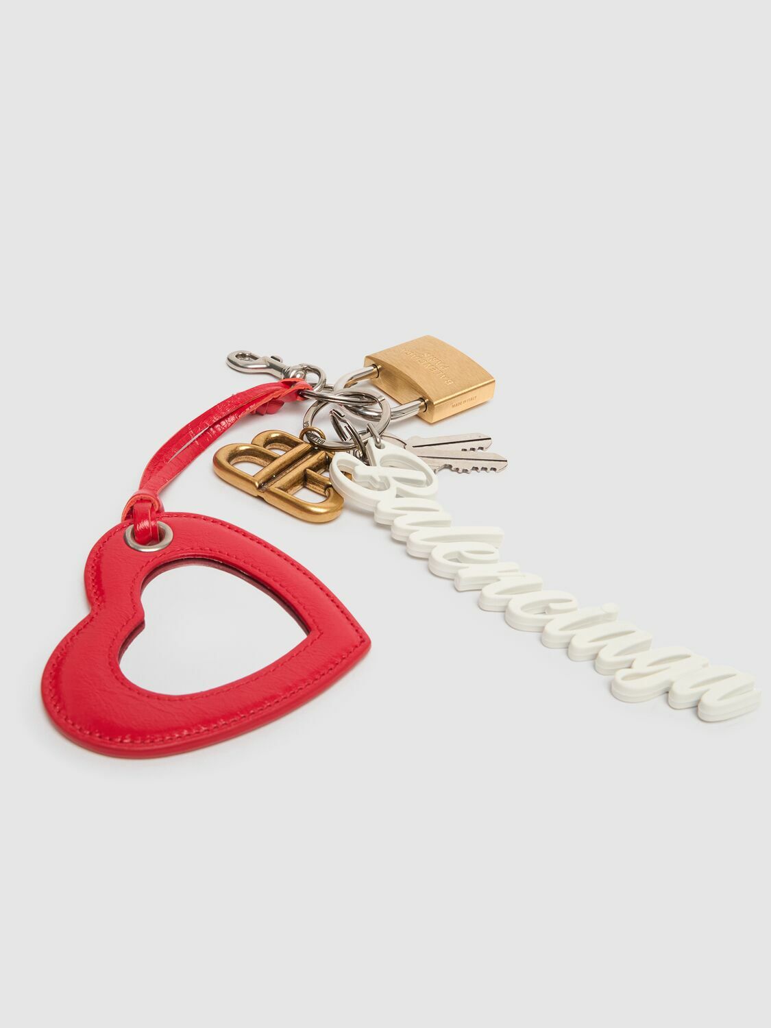 【BALENCIAGA】Paloma キーリング BALENCIAGA Paloma leather and silver- and gold-tone keyring