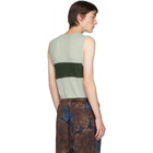 Dries Van Noten Off-White and Green Alpaca Jericho Vest