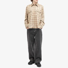 Checks Downtown Men's Flannel Overshirt in Mocha/Cream