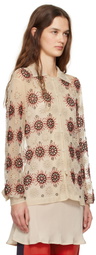 Bode Beige Solarium Long Sleeve Shirt