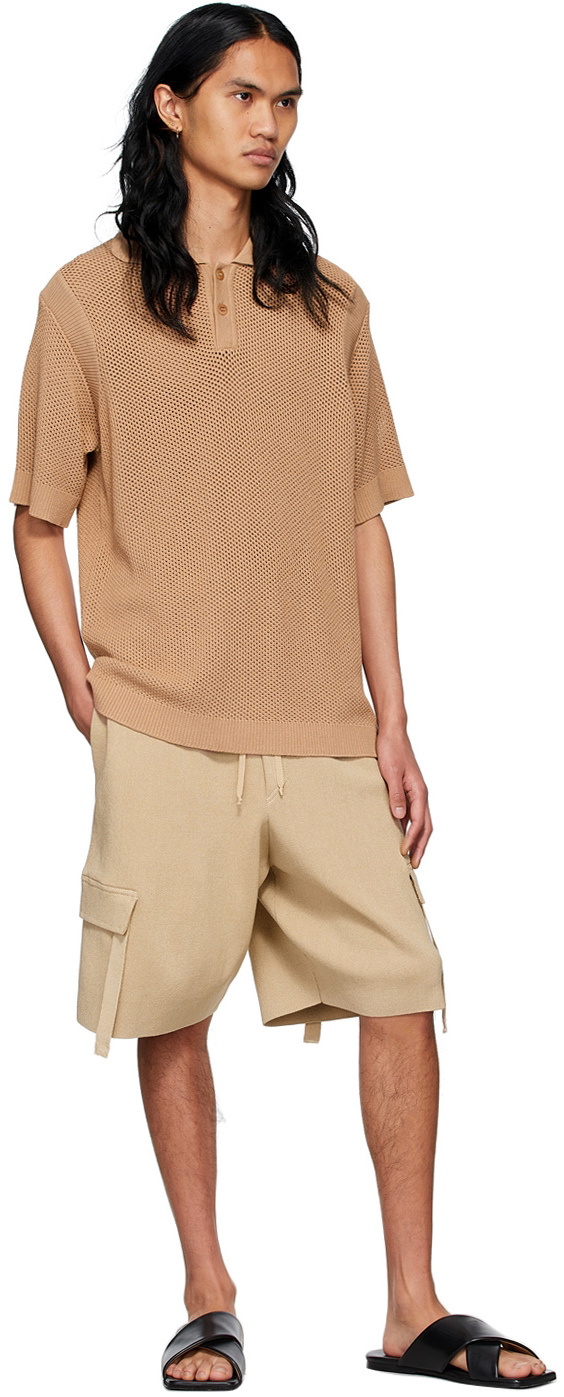 ANDREĀDAMO SSENSE Exclusive Brown Viscose Polo