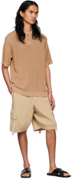 ANDREĀDAMO SSENSE Exclusive Brown Viscose Polo