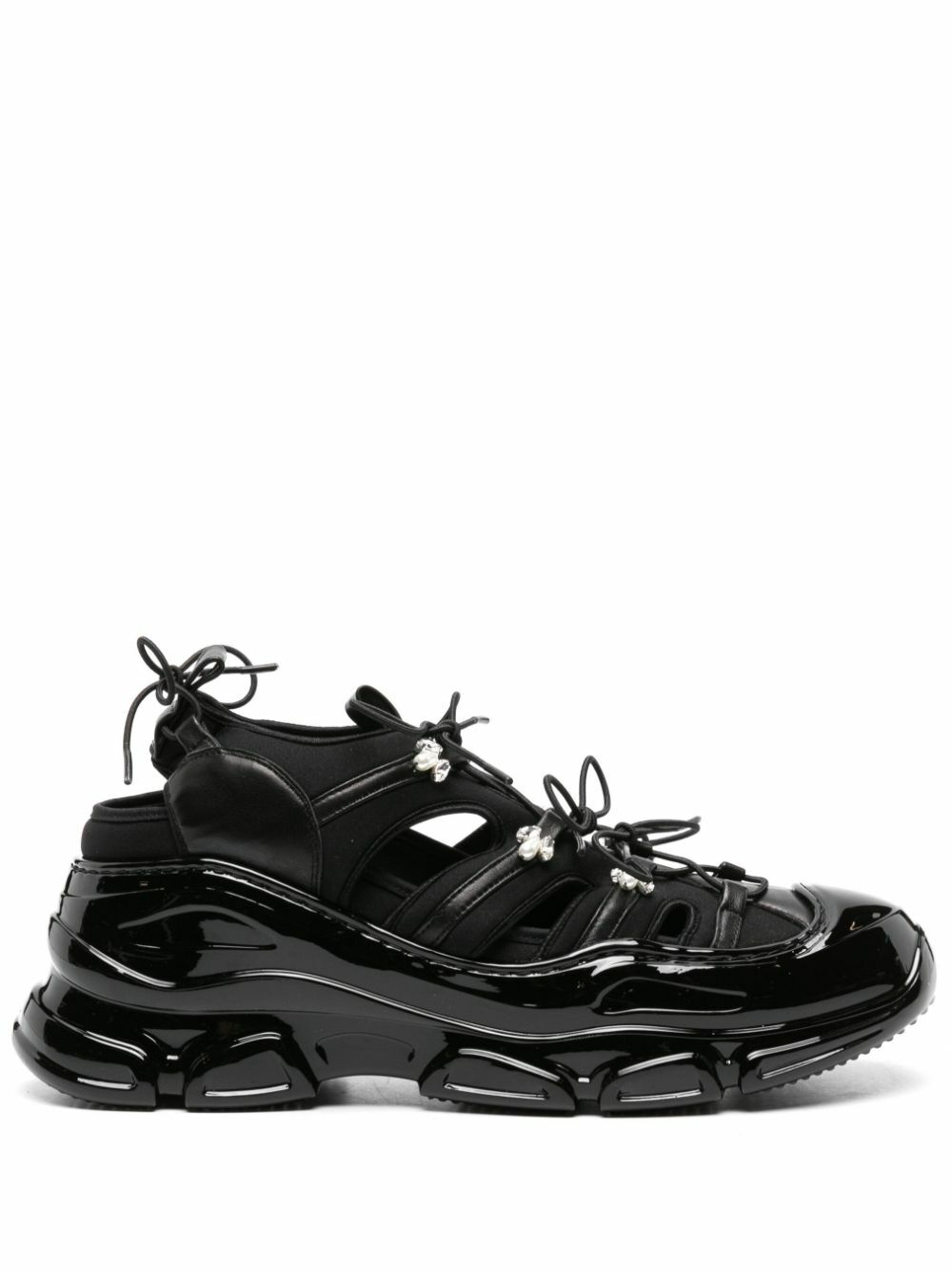 Simone Rocha Black Tracker Cut-Out Sneakers Simone Rocha