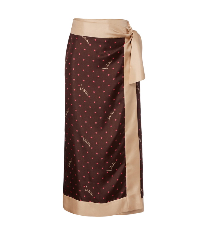Photo: Valentino Printed silk twill wrap skirt