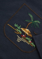 Ymc Triple Embroidered Cotton T-shirt Navy