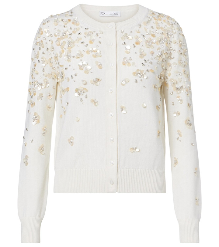 Photo: Oscar de la Renta Embroidered virgin wool cardigan